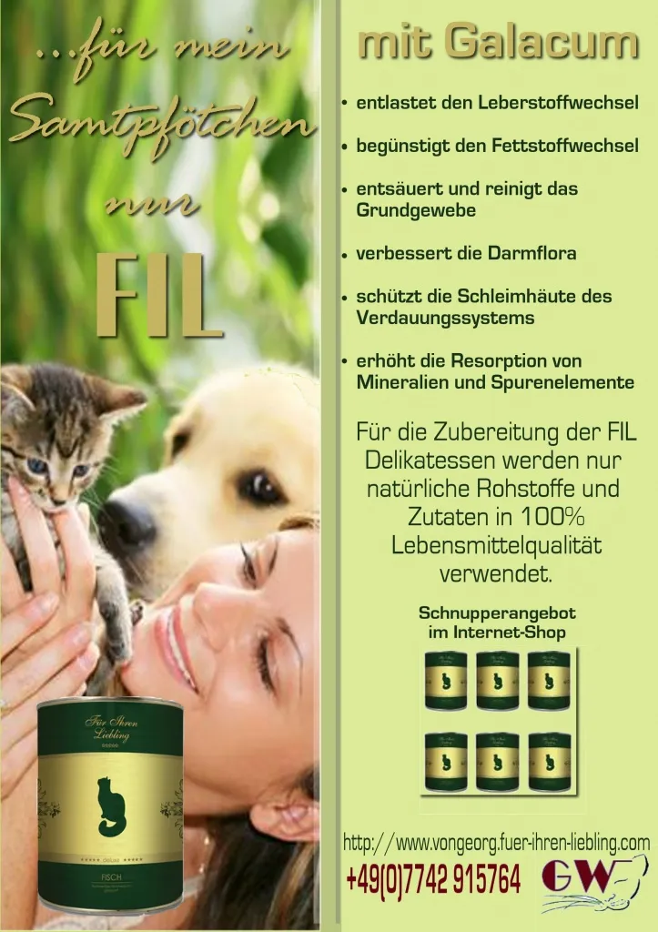 NEU  Katzenfutter und Hundefutter mit Galacum...und Ihren Liebling geht s gut.