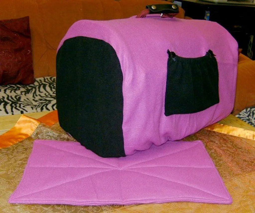 Kennel-Bezug + Einlage, pink-schwarz