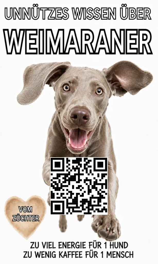 Hunderasse Weimaraner als Familienhund Welpen kaufen Hunde Buch, lustiges Gesche
