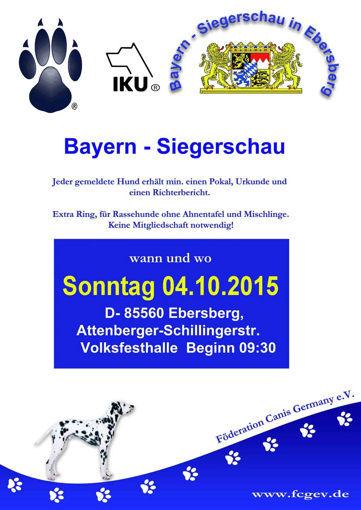 Rasse und Mischlings- Hundeschau Ebersberg 2015 CACIB