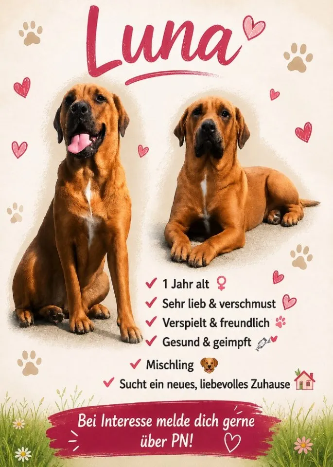 Rottweiler-Mastiff-Labrador Hündin, 1 Jahr